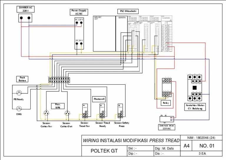 Sơ đồ đấu dây chân ngõ vào và ngõ ra Relay của PLC FX3S-10MR/ES